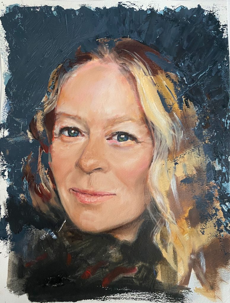 portrait of Rachel oil on paper 2024