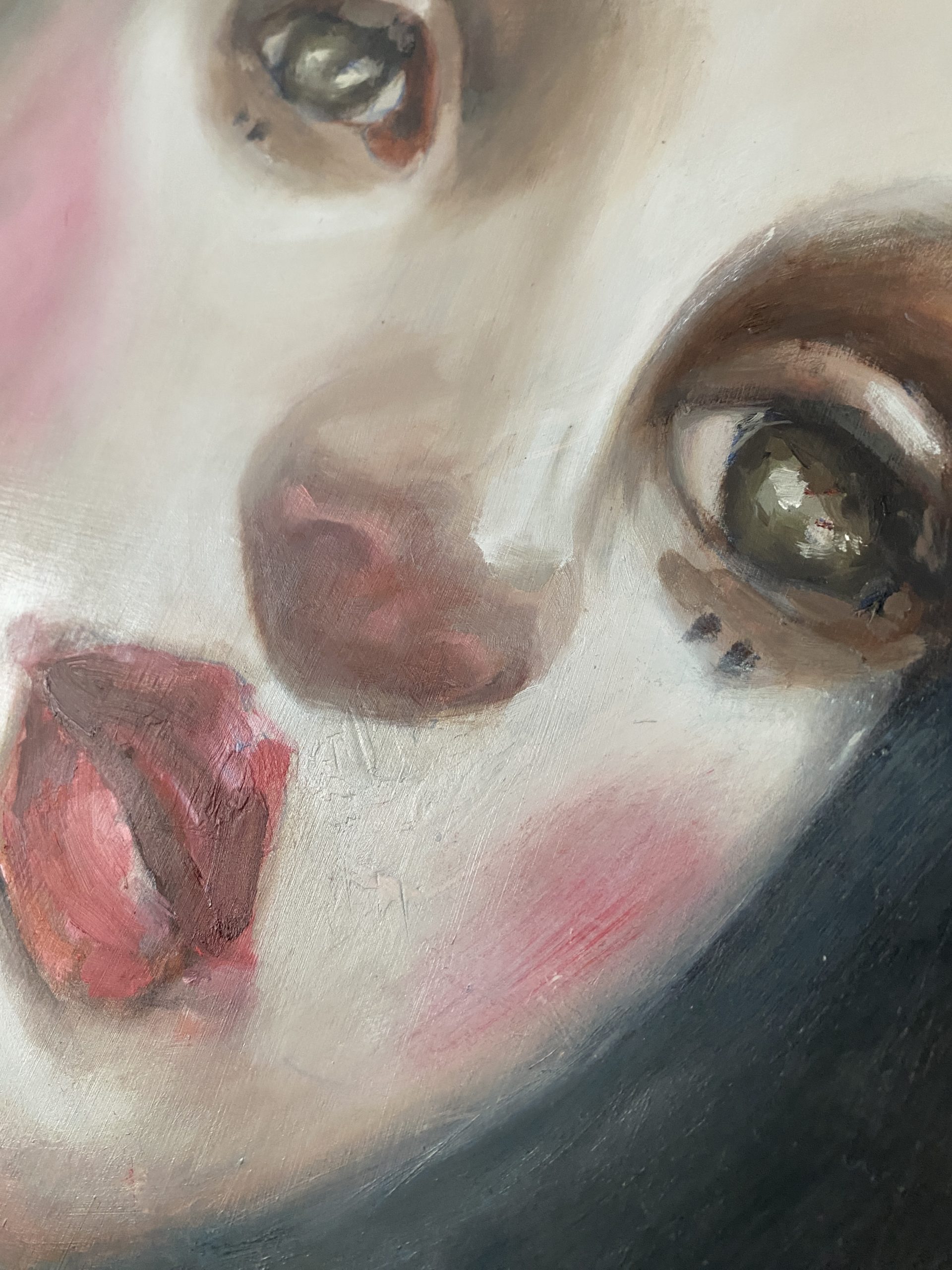 Porcelain close-up close upof a dolls face