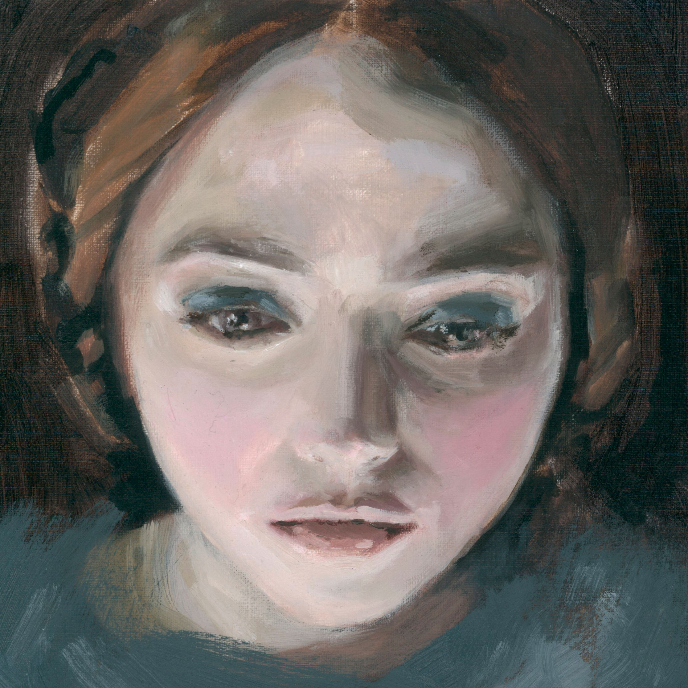 TBC-square-croppedt portrait of a pale-faced woman with pale cheeks and plaited hair