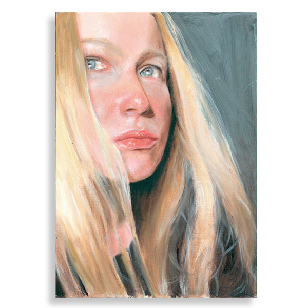 oil painting of a blonde haired girl