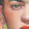 close up of a painting of frida kahlo