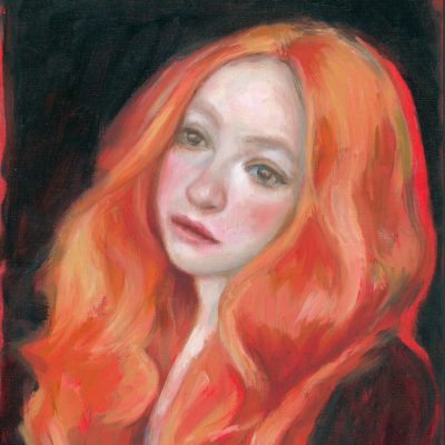 painting of a girl with pale skine and red hair by Becky McCarthy