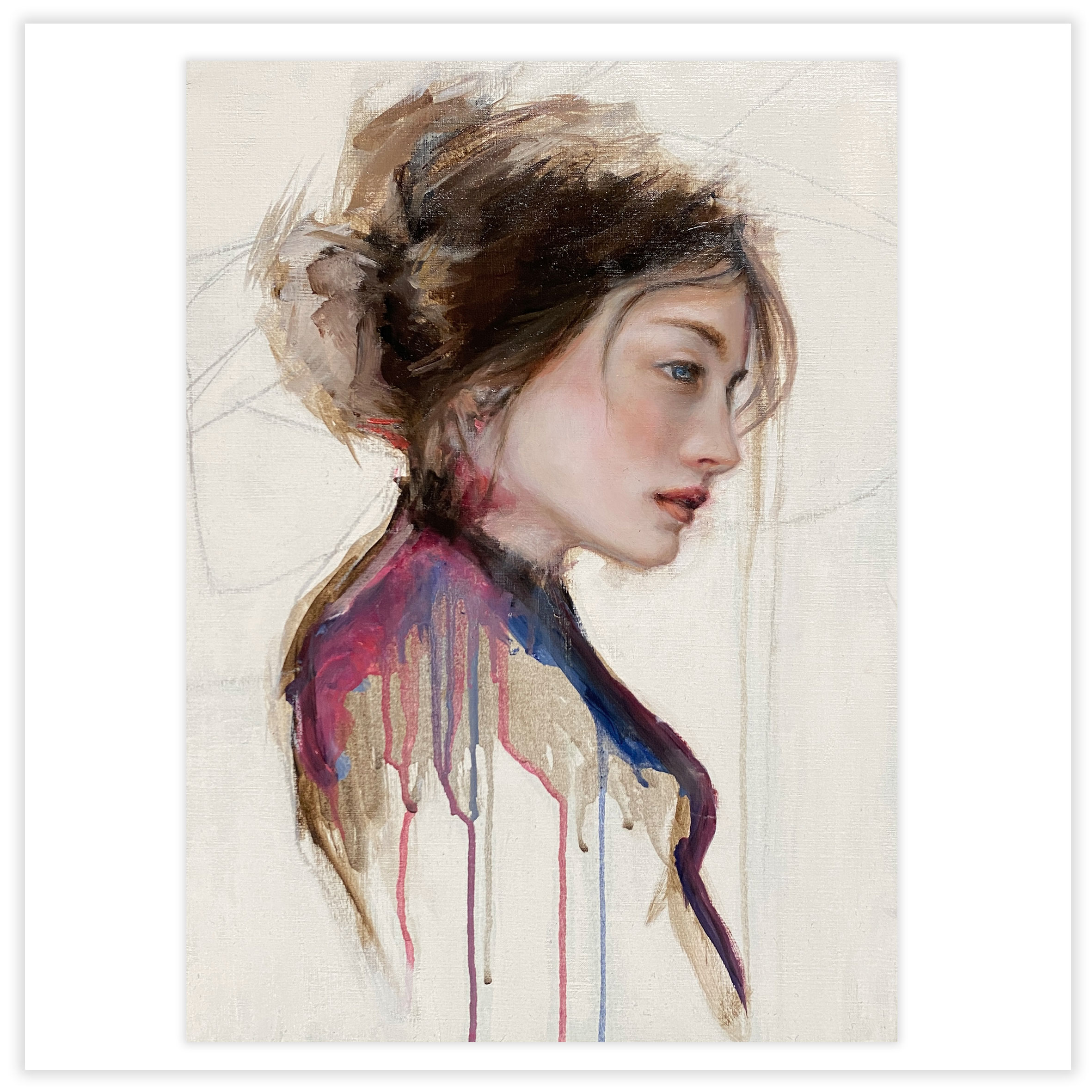 expressive realistic painting of a woman